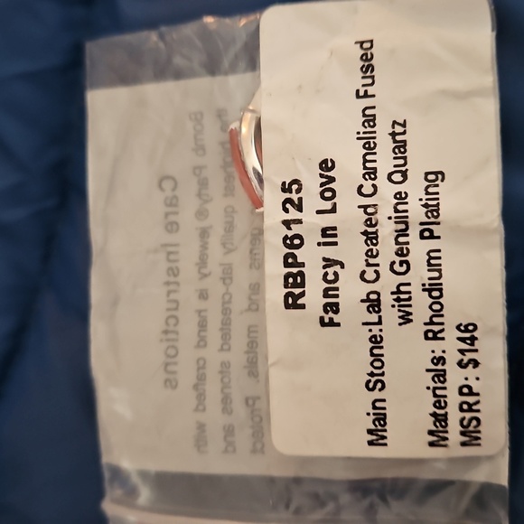 Silver, Carmelian & Quartz Gemstone Ring, New In Package, Sz 6 NWT - Picture 6 of 7